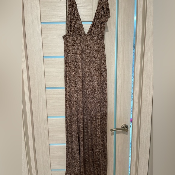 ASOS tie strap plunge maxi dress in leopard print Size 4 NWT - Picture 5 of 6
